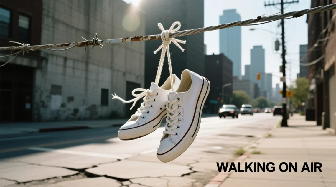 what does shoes on a powerline mean